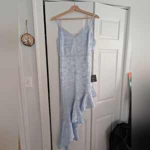 Elegant Blue Floral Dress